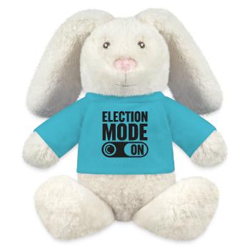 Election Mode On - MiniFeet® RecycelHase® Bunny Cream - atoll blue - Front