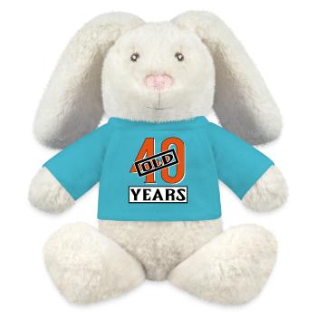 40 years old forty birthday - MiniFeet® RecycelHase® Creme - Atollblau - Vorne
