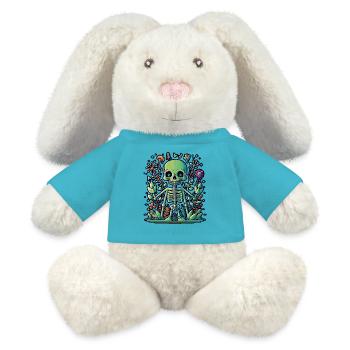 Squelette - Lapin en peluche recyclé MiniFeet® Crème - bleu outremer - Devant
