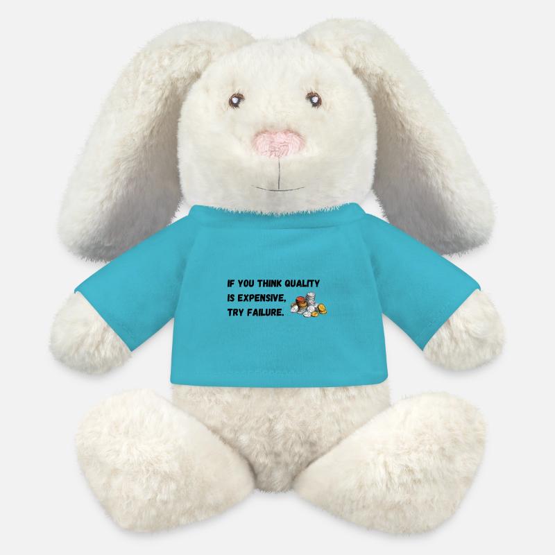 Si vous pensez que la qualité coûte cher, essayez l’échec. - Lapin en peluche recyclé MiniFeet® Crème - bleu outremer