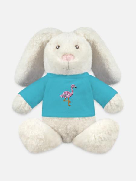 Flamingo - MiniFeet® RecycelHase® Creme - Atollblau