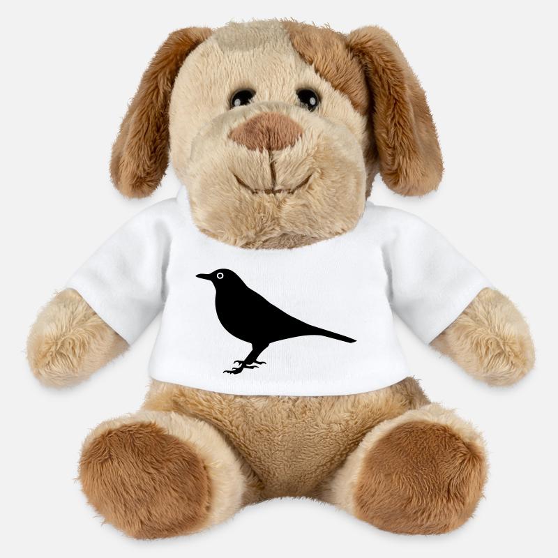 Vogel Amsel - MiniFeet® Hund Helge - Weiß