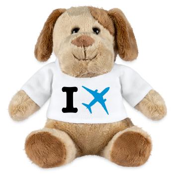 I travel - fliegen - reisen - MiniFeet® Hund Helge - Weiß - Vorne