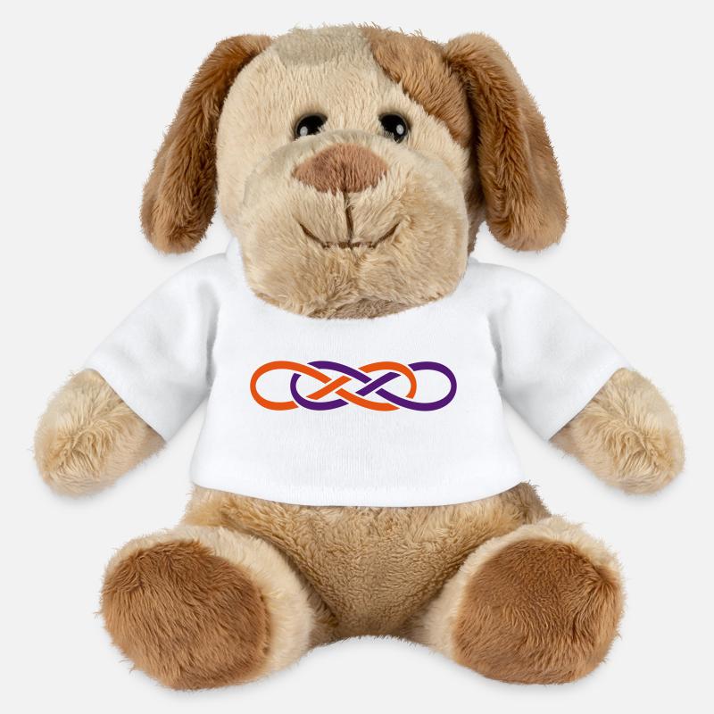 Double symbole de l'infini - Chien en peluche Helge MiniFeet® - blanc