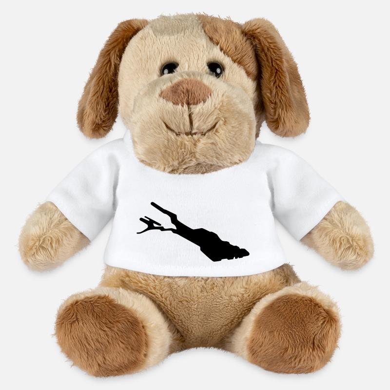Bodensee Silhouette – Lake Constance Outline - MiniFeet® Dog Helge - white