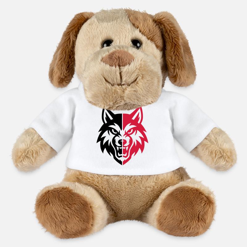 Logo de la tête de loup - Chien en peluche Helge MiniFeet® - blanc