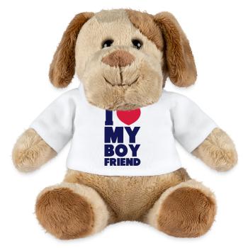 I LOVE MY BOYFRIEND - Chien en peluche Helge MiniFeet® - blanc - Devant
