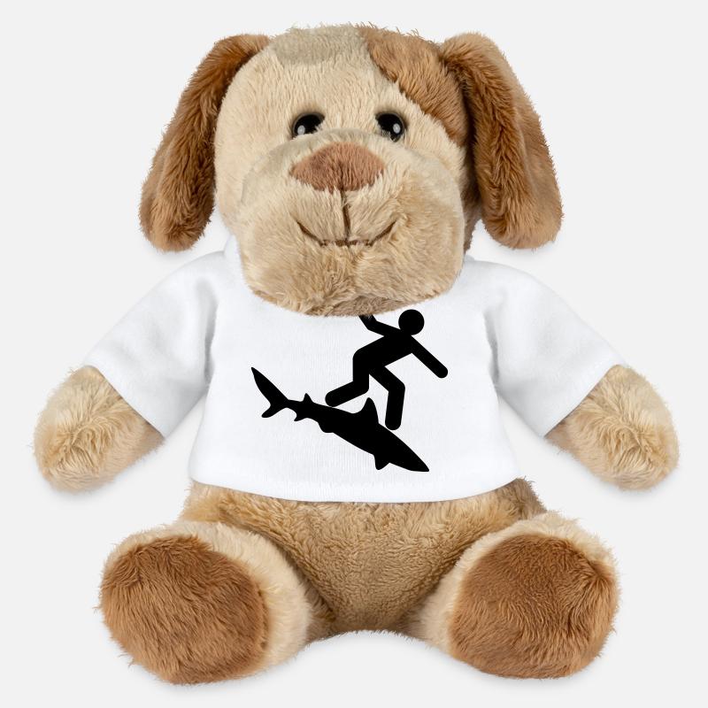 Hai - Surfer sur Hai - Chien en peluche Helge MiniFeet® - blanc