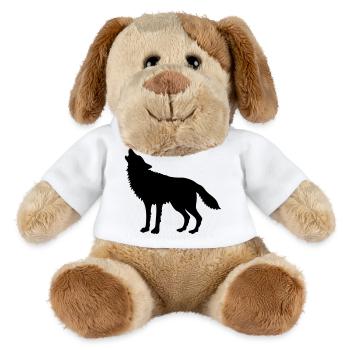 Loup Hurlant (Silhouette) - Chien en peluche Helge MiniFeet® - blanc - Devant