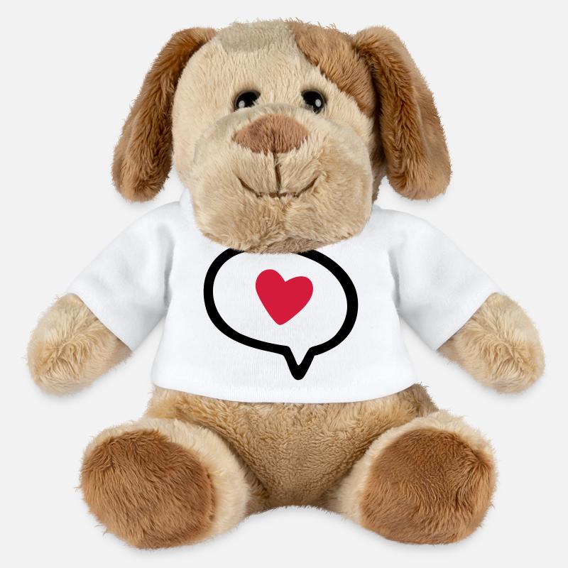 Speech bubble with heart - MiniFeet® Dog Helge - white