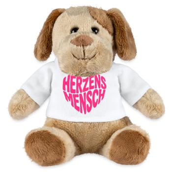 Herzensmensch Herz Form Herzform (Farbe änderbar) - MiniFeet® Hund Helge - Weiß - Vorne