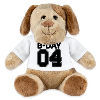 4. Geburtstag Bday 04 Nummer Zahl vierter - MiniFeet® Hund Helge - Weiß - Vorne