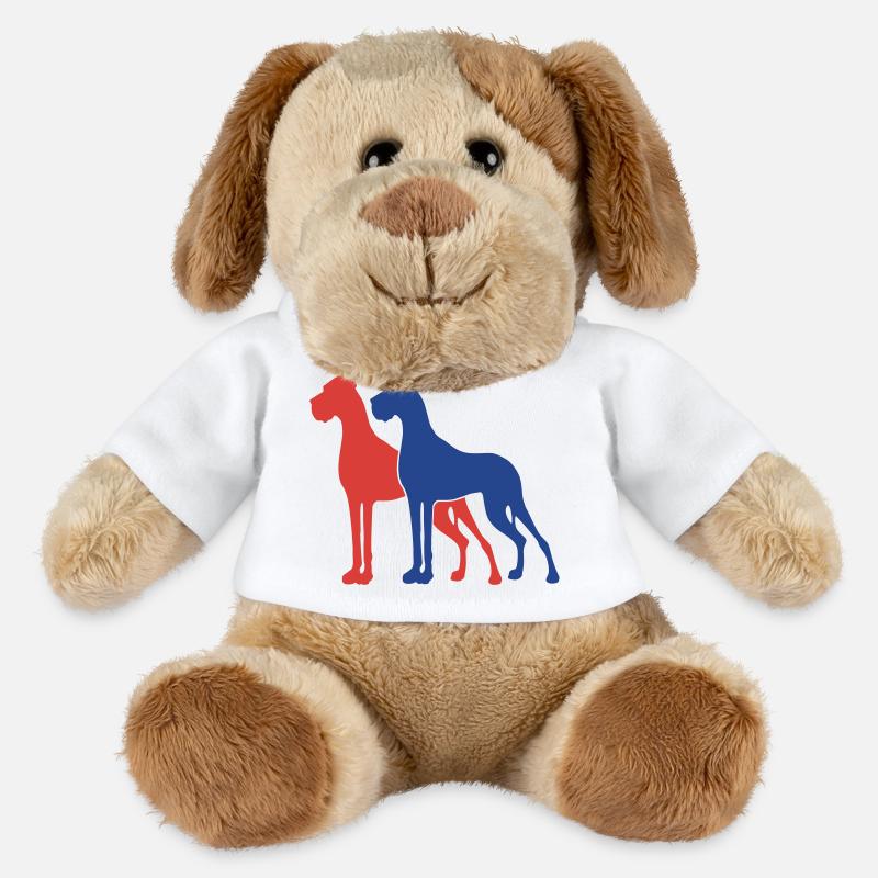 2 Deutsche Doggen / 2 Farben - MiniFeet® Hund Helge - Weiß