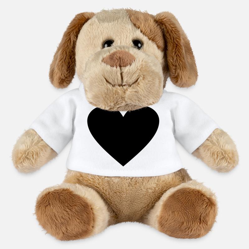 Schwarzes Herz Awesomeelement - MiniFeet® Hund Helge - Weiß