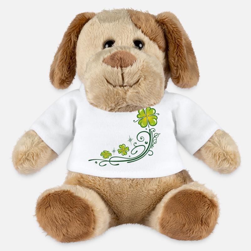 Kleeblatt Klee Silvester St Patricks Day - MiniFeet® Hund Helge - Weiß