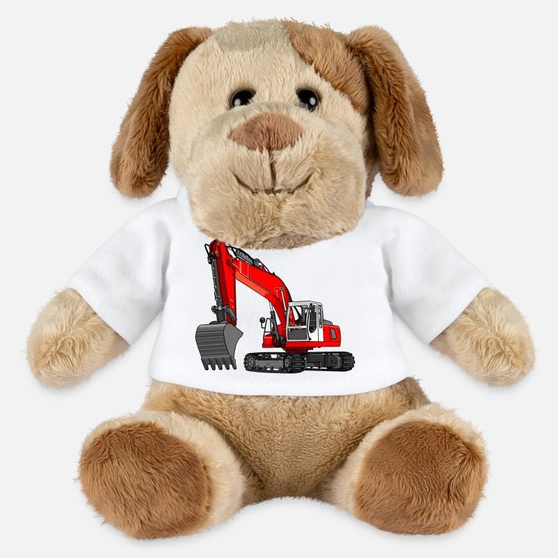 Bagger rot - MiniFeet® Hund Helge - Weiß