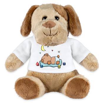 Teddy Bear Boy Boy Sleeping Blue Cute Drawing - MiniFeet® Dog Helge - white - Front