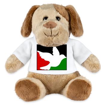 Free palestine - Chien en peluche Helge MiniFeet® - blanc - Devant