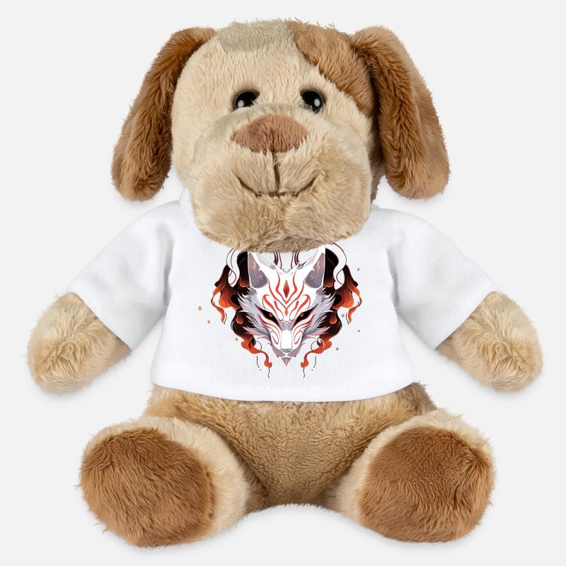Masque Kitsune - Chien en peluche Helge MiniFeet® - blanc