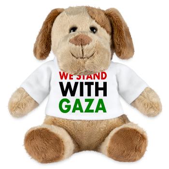 We stand with palestine - Chien en peluche Helge MiniFeet® - blanc - Devant