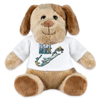 Aquarell Landkarte Bermuda - MiniFeet® Hund Helge - Weiß - Vorne