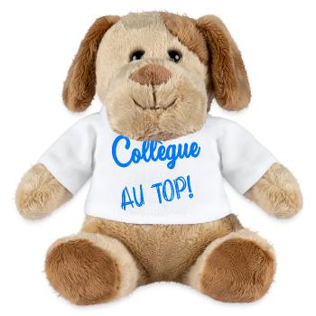 COLLEGUE. DEPART. EMPLOI. HUMOUR. MANAGER. CHEF - Chien en peluche Helge MiniFeet® - blanc - Devant