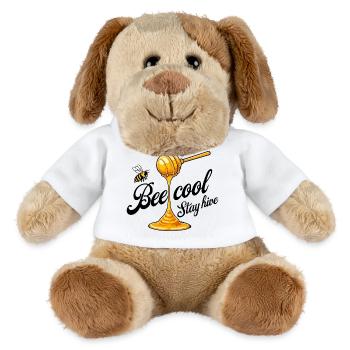 Bee Cool Stay Hive - Honey and Bee Theme - MiniFeet® Dog Helge - white - Front