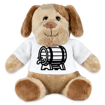 Beer Barrel Symbol Brewery - MiniFeet® Dog Helge - white - Front