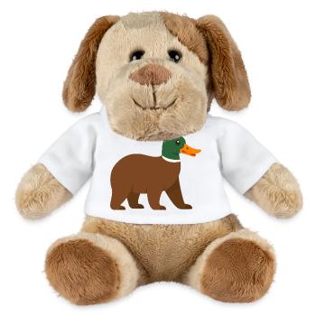 Le canard ours - il a du bec !  - Chien en peluche Helge MiniFeet® - blanc - Devant