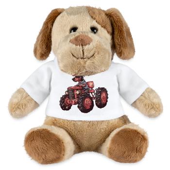 Dobermann Hund Traktor Farmer - MiniFeet® Hund Helge - Weiß - Vorne