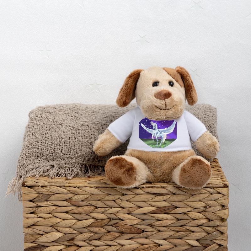Pégase blanc la nuit devant un ciel étoilé Chien en peluche Helge MiniFeet®