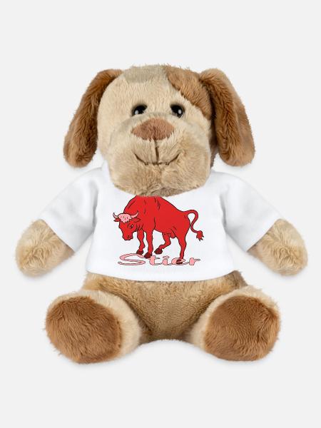 Signe du zodiaque Taureau - Chien en peluche Helge MiniFeet® - blanc