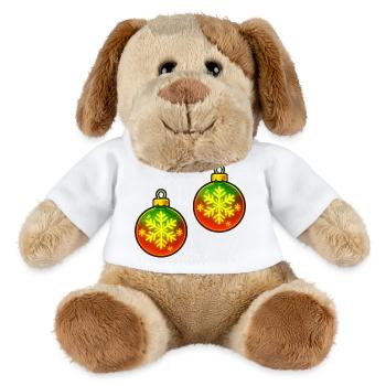 Weihnachtskugel Schneeflocke Ornament Kugel - MiniFeet® Hund Helge - Weiß - Vorne