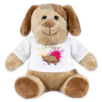 Relaxed sloth with speckles of color - MiniFeet® Dog Helge - white - Front