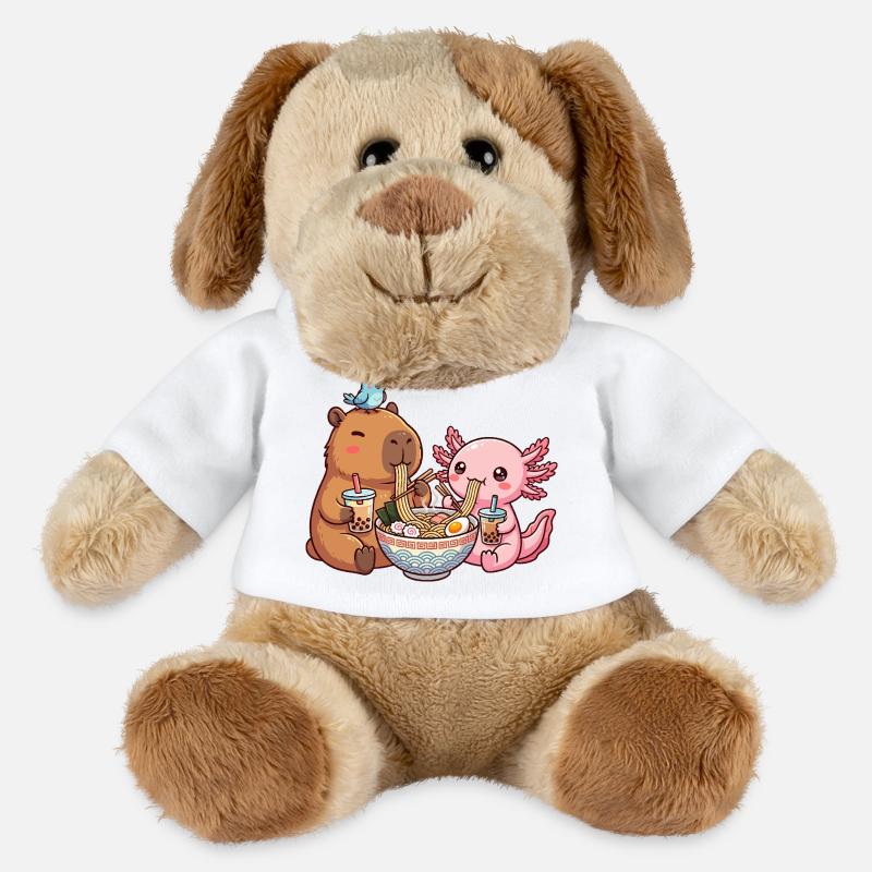 Kawaii Capybara Axolotl Ramen Bubble Tea - MiniFeet® Dog Helge - white