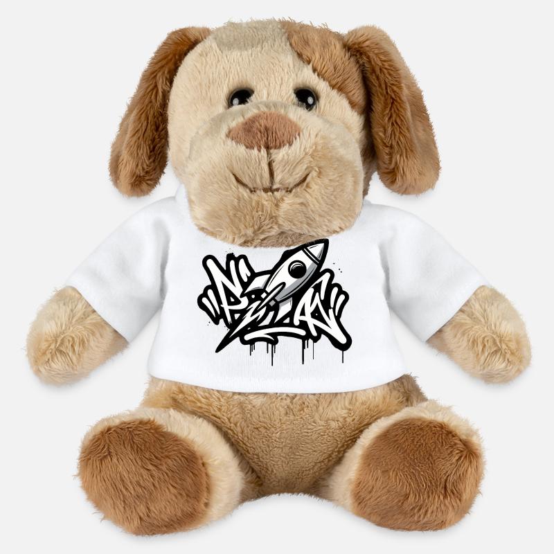 Graffiti rocket in black and white - MiniFeet® Dog Helge - white
