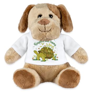 Respect Our Home Turtle Nature Environment Graphic - MiniFeet® Hund Helge - Weiß - Vorne
