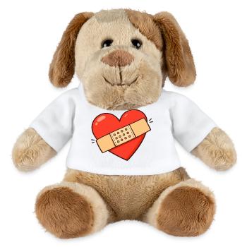 Herz mit Pflaster - MiniFeet® Hund Helge - Weiß - Vorne