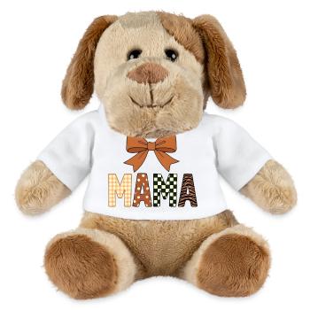 Colorful Playful MAMA Text with Girly Bow - MiniFeet® Dog Helge - white - Front