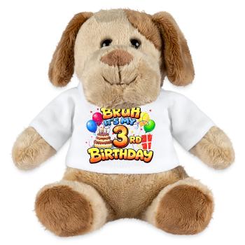 3rd birthday shirt 3rd birthday gift boy girl 3rd - MiniFeet® Dog Helge - white - Front