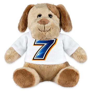 Maillot de football numéro 7 design sportif - Chien en peluche Helge MiniFeet® - blanc - Devant