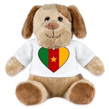 Cameroon Flag Heart - MiniFeet® Dog Helge - white - Front