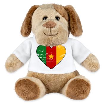 Cameroon Flag Heart - MiniFeet® Dog Helge - white - Front