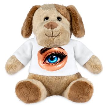 Blue Eye Illustration Pop Art Aura - MiniFeet® Hund Helge - Weiß - Vorne