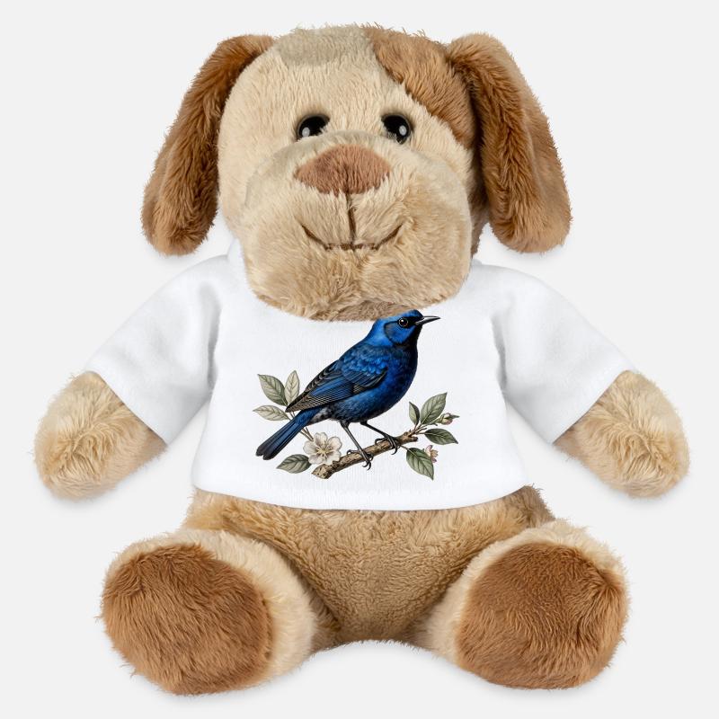Blauer Vogel Splendid Merion (Malurus splendens) - MiniFeet® Hund Helge - Weiß
