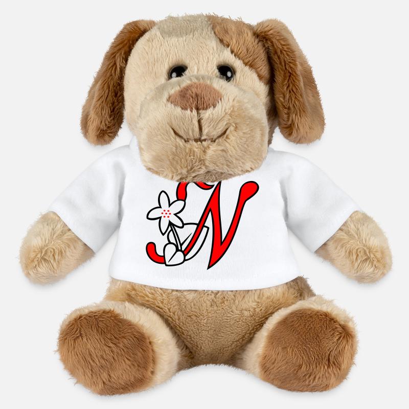 Buchstabe, Initiale, Blume - MiniFeet® Hund Helge - Weiß