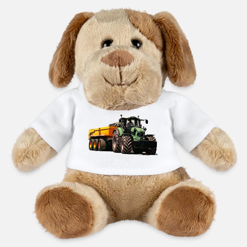 Traktor mit Anhänger Kipper - MiniFeet® Hund Helge - Weiß