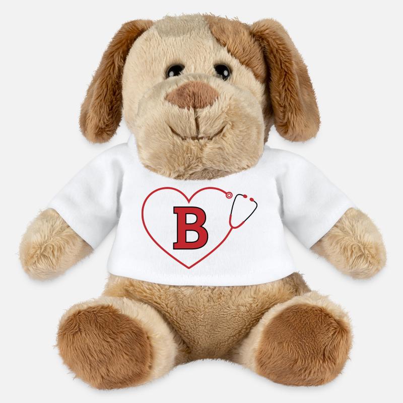 Stethoskop mit Buchstabe B - MiniFeet® Hund Helge - Weiß