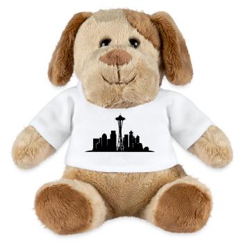 Seattle Skyline Silhouette - MiniFeet® Hund Helge - Weiß - Vorne