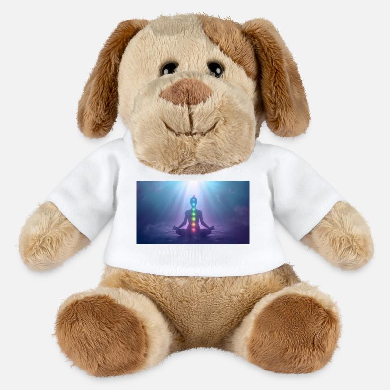 Chakra Meditation Light Rays Yoga - MiniFeet® Dog Helge - white